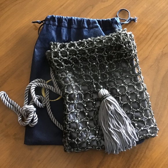 1 Olpan Italy beaded shoulder Evening Bag - Picture 4 of 5